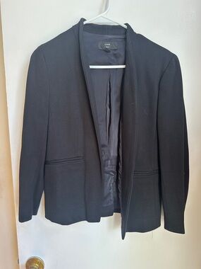 J. Crew Black Collarless Tailored Blazer
